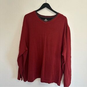 Men’s Faded Glory Long Sleeve Shirt Red 3XL